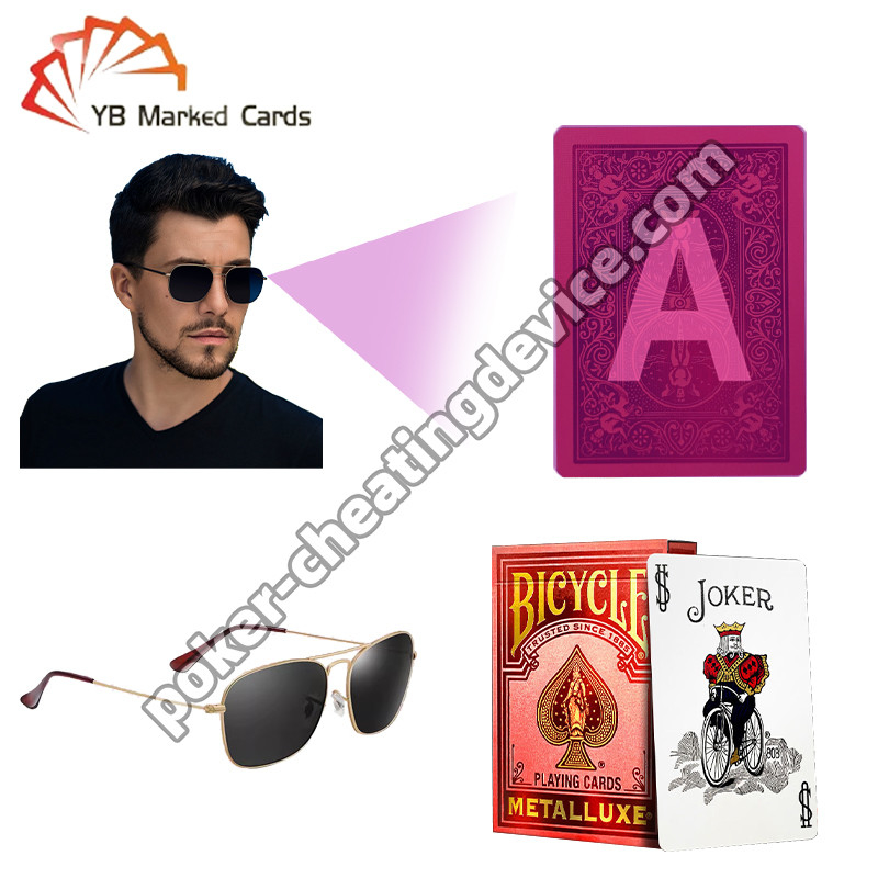 साइकिल चिह्नित पोकर कार्ड्स लक्जरी स्वर्ण मुद्रांकन लावा लाल पोकर के लिए धोखा देने वाले चश्मे