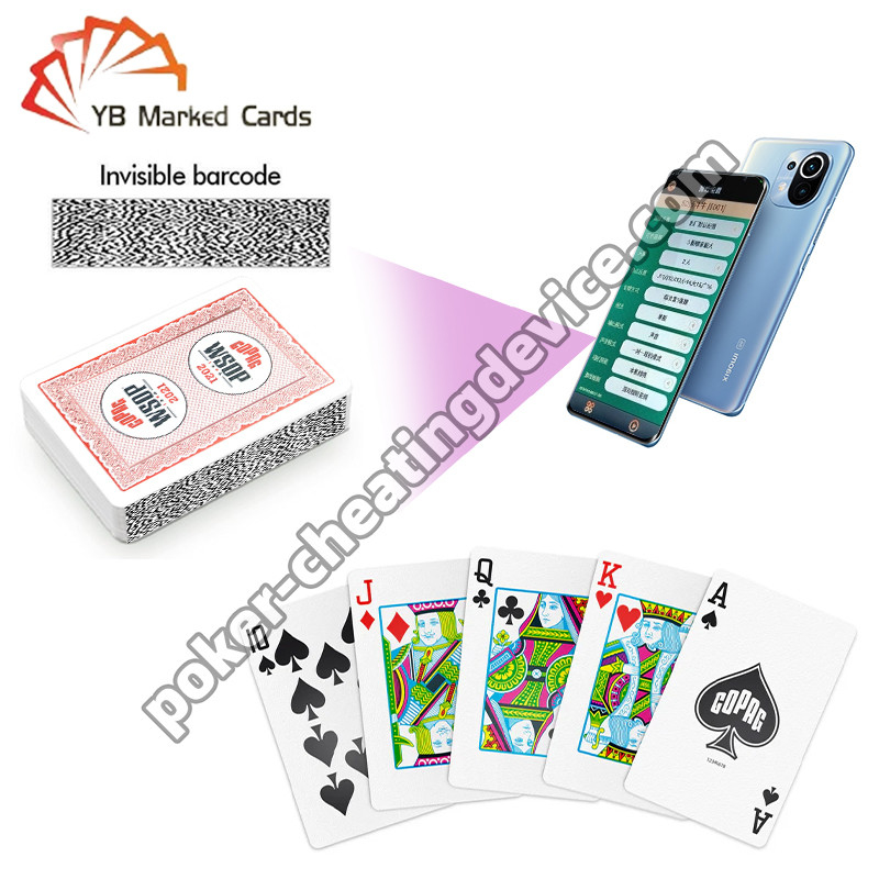 कोपैग 2021 WSOP 100% प्लास्टिक यूवी बारकोड चिह्नित खेल कार्ड एकल डेक लाल