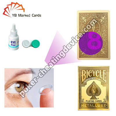 साइकिल चिह्नित डेक लक्जरी स्वर्ण मुहरबंदी शैंपेन कार्ड धोखा देने के लिए सोने लेंस