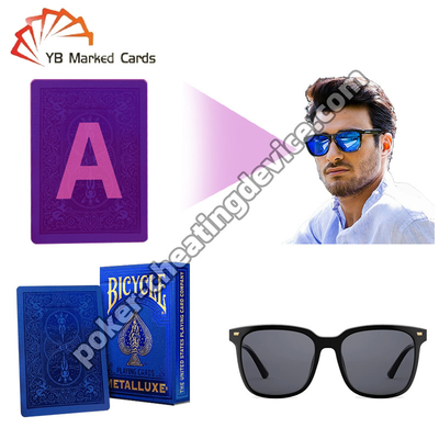 साइकिल गुप्त चिह्नित पोकर कार्ड्स गोल्डन सीरीज सफीर ब्लू पोकर के लिए धूप का चश्मा